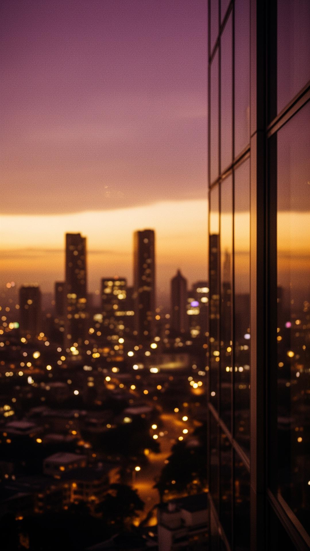 Nairobi skyline at golden hour from a premium glass tower